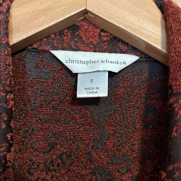 Like new Christopher & Banks Rust and Black Textured Blazer - Picture 2 of 9